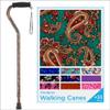 Nova Joy Designer Offset Walking Cane for Seniors - Unisex Adjustable Lightweight Aid with Foam Handle, Wrist Strap and Anti-Rattle Lock - Essential Mobility Support - Green Paisley view 1