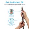 Nova Joy Designer Offset Walking Cane for Seniors - Unisex Adjustable Lightweight Aid with Foam Handle, Wrist Strap and Anti-Rattle Lock - Essential Mobility Support - Green Paisley view 2