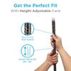 Nova Joy Designer Offset Walking Cane for Seniors - Unisex Adjustable Lightweight Aid with Foam Handle, Wrist Strap and Anti-Rattle Lock - Essential Mobility Support - Leopard view 2