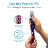 Nova Joy Designer Offset Walking Cane for Seniors - Unisex Adjustable Lightweight Aid with Foam Handle, Wrist Strap and Anti-Rattle Lock - Essential Mobility Support - Maui Flowers view 2