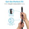 Nova Joy Designer Offset Walking Cane for Seniors - Unisex Adjustable Lightweight Aid with Foam Handle, Wrist Strap and Anti-Rattle Lock - Essential Mobility Support - Black with Flowers view 2