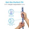 Nova Joy Designer Offset Walking Cane for Seniors - Unisex Adjustable Lightweight Aid with Foam Handle, Wrist Strap and Anti-Rattle Lock - Essential Mobility Support - Blue Porcelain view 2