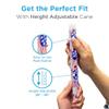 Nova Joy Designer Offset Walking Cane for Seniors - Unisex Adjustable Lightweight Aid with Foam Handle, Wrist Strap and Anti-Rattle Lock - Essential Mobility Support - Stars and Stripes view 2