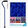 Nova Joy Designer Offset Walking Cane for Seniors - Unisex Adjustable Lightweight Aid with Foam Handle, Wrist Strap and Anti-Rattle Lock - Essential Mobility Support - Blue Waves view 1