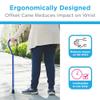 Nova Joy Designer Offset Walking Cane for Seniors - Unisex Adjustable Lightweight Aid with Foam Handle, Wrist Strap and Anti-Rattle Lock - Essential Mobility Support - Blue Waves view 4