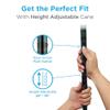 Nova Joy Designer Offset Walking Cane for Seniors - Unisex Adjustable Lightweight Aid with Foam Handle, Wrist Strap and Anti-Rattle Lock - Essential Mobility Support - Green Plaid view 2
