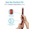 Nova Joy Designer Offset Walking Cane for Seniors - Unisex Adjustable Lightweight Aid with Foam Handle, Wrist Strap and Anti-Rattle Lock - Essential Mobility Support - Mahogany Swirl view 2