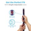 Nova Joy Designer Offset Walking Cane for Seniors - Unisex Adjustable Lightweight Aid with Foam Handle, Wrist Strap and Anti-Rattle Lock - Essential Mobility Support - Purple Bliss view 2