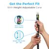 Nova Joy Designer Offset Walking Cane for Seniors - Unisex Adjustable Lightweight Aid with Foam Handle, Wrist Strap and Anti-Rattle Lock - Essential Mobility Support - Butterfly view 2