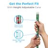 Nova Joy Designer Offset Walking Cane for Seniors - Unisex Adjustable Lightweight Aid with Foam Handle, Wrist Strap and Anti-Rattle Lock - Essential Mobility Support - Canterbury view 2