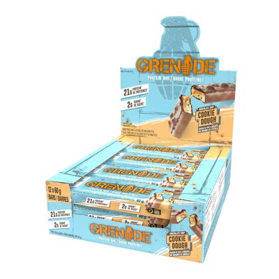 AMZ - Grenade High Protein, Low Sugar Bar - Chocolate Chip Cookie Dough, 12 x 60 g