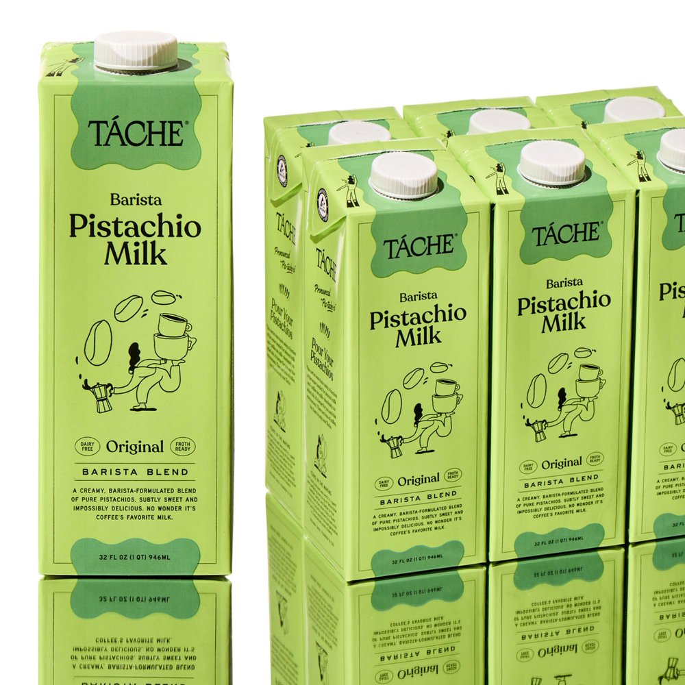 Tche Pistachio Milk, Original Vegan Barista Pistachio Creamer with No Added Oil, Frothy, Perfect Pistachio Cream for Coffee and Lattes, Plant-Based Dairy Alternative, (32oz, 6-Pack)