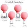 BBTO 4 Pieces Glass Cupping Set Glass Silicone Cupping Cups Massage Vacuum Suction Cupping Cups for Body Face Leg Arm Back Shoulder Muscle and Joint Pain (Pink) view 2