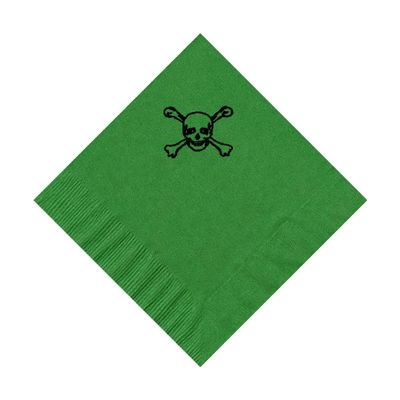 100 2-Ply Cocktail Personalized Napkins with Scull Logo