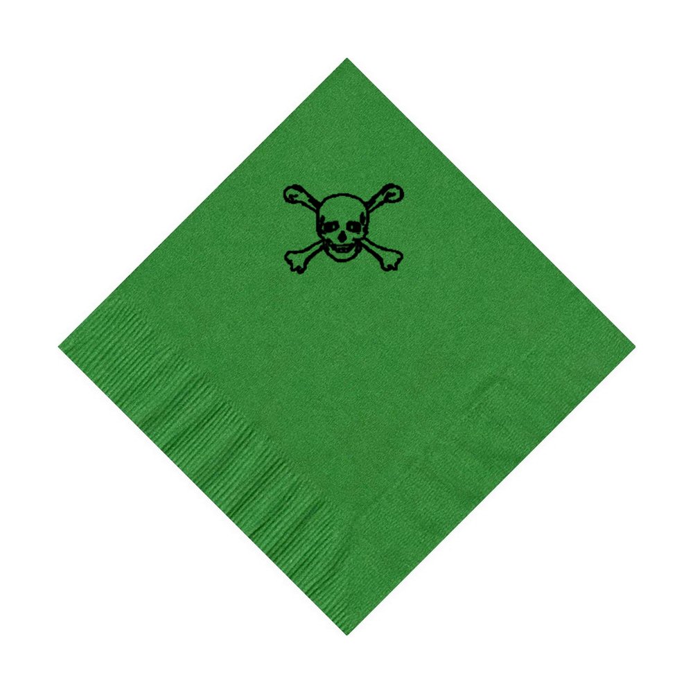 100 2-Ply Cocktail Personalized Napkins with Scull Logo
