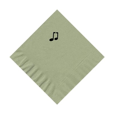 100 2-Ply Cocktail Personalized Napkins with Music Note Logo