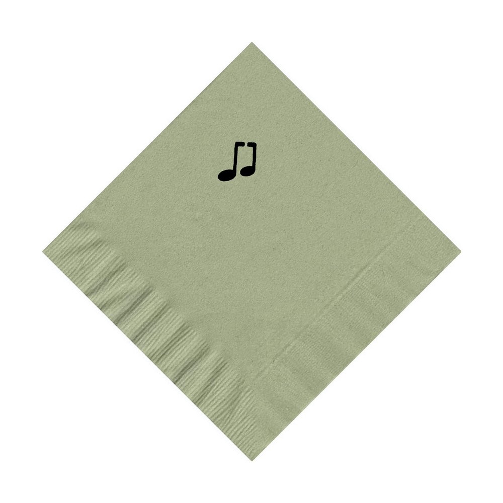 100 2-Ply Cocktail Personalized Napkins with Music Note Logo