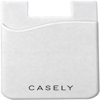 Casely White Silicone Wallet | Holds Up to 4 Cards, Universal Size, Strong Adhesive, Remove and Reuse, Smooth and Flexible
