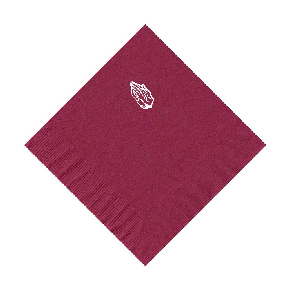 100 2-Ply Cocktail Personalized Napkins with Praying Hands Logo