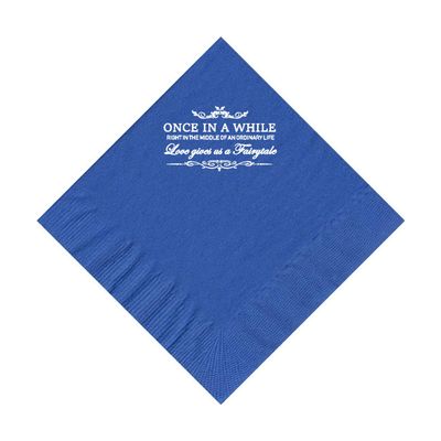 100 2-Ply Cocktail Personalized Napkins with "Once in a While" Logo