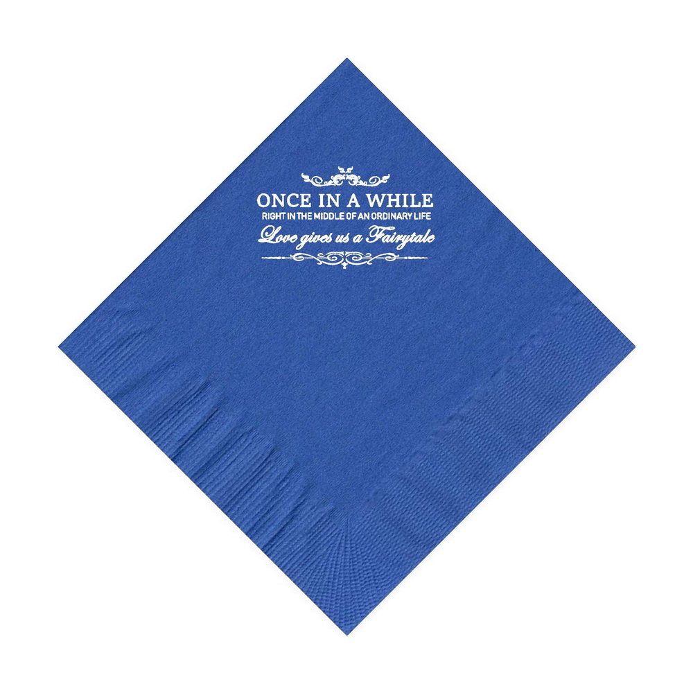 100 2-Ply Cocktail Personalized Napkins with "Once in a While" Logo