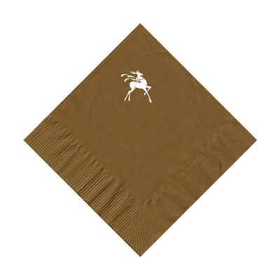 100 2-Ply Cocktail Personalized Napkins with Reindeer Logo