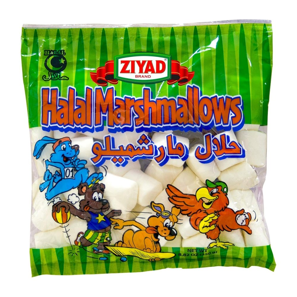 Ziyad Gourmet Halal Large Marshmallows, Pork-Free, Egg-Free, Dairy-Free, Gluten-Free, Perfect for Holidays and Smores! 8.8oz (Pack of 24)