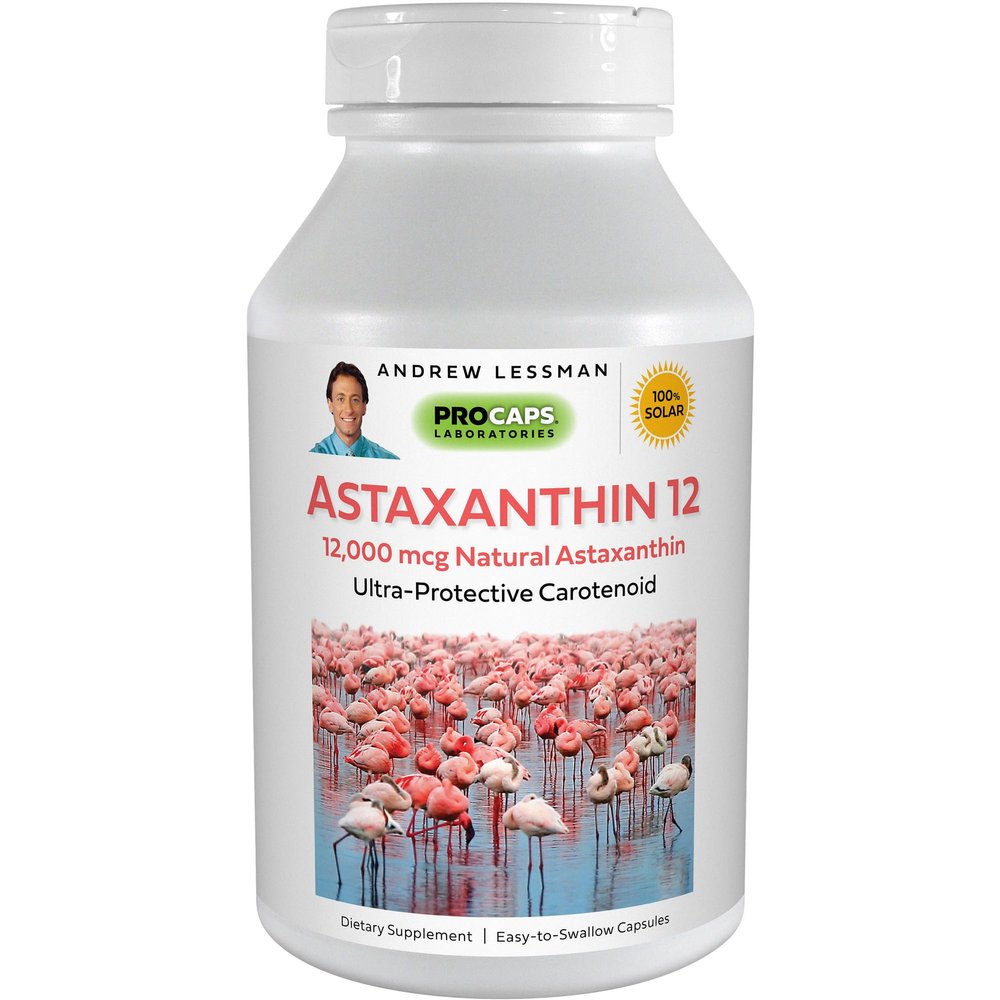 ANDREW LESSMAN Astaxanthin 12mg - 240 Softgels - 12000 mcg Natural Astaxanthin, Powerful Anti-Oxidant Carotenoid. Protection for Eyes, Heart, Skin and More. No Additives. Easy to Swallow Softgels