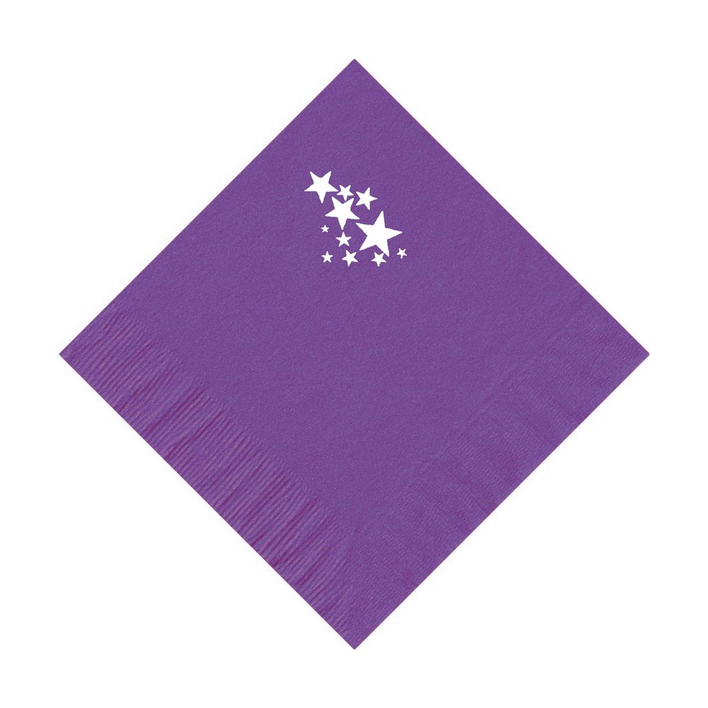 100 2-Ply Cocktail Personalized Napkins with Stars Logo