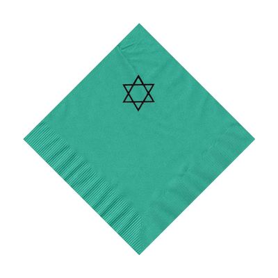 100 2-Ply Cocktail Personalized Napkins with Star of David Logo