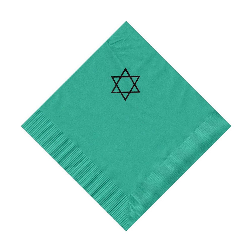 100 2-Ply Cocktail Personalized Napkins with Star of David Logo