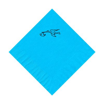 100 2-Ply Cocktail Personalized Napkins with Stork Logo