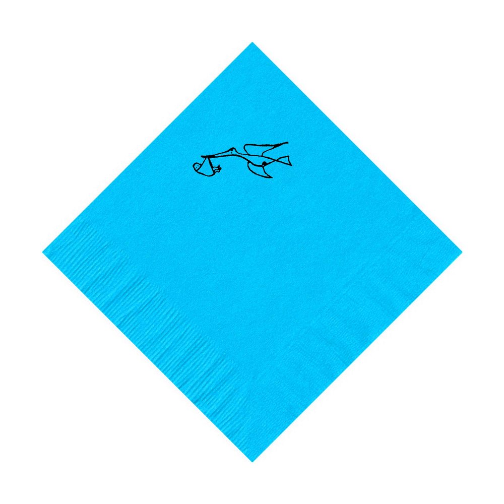 100 2-Ply Cocktail Personalized Napkins with Stork Logo