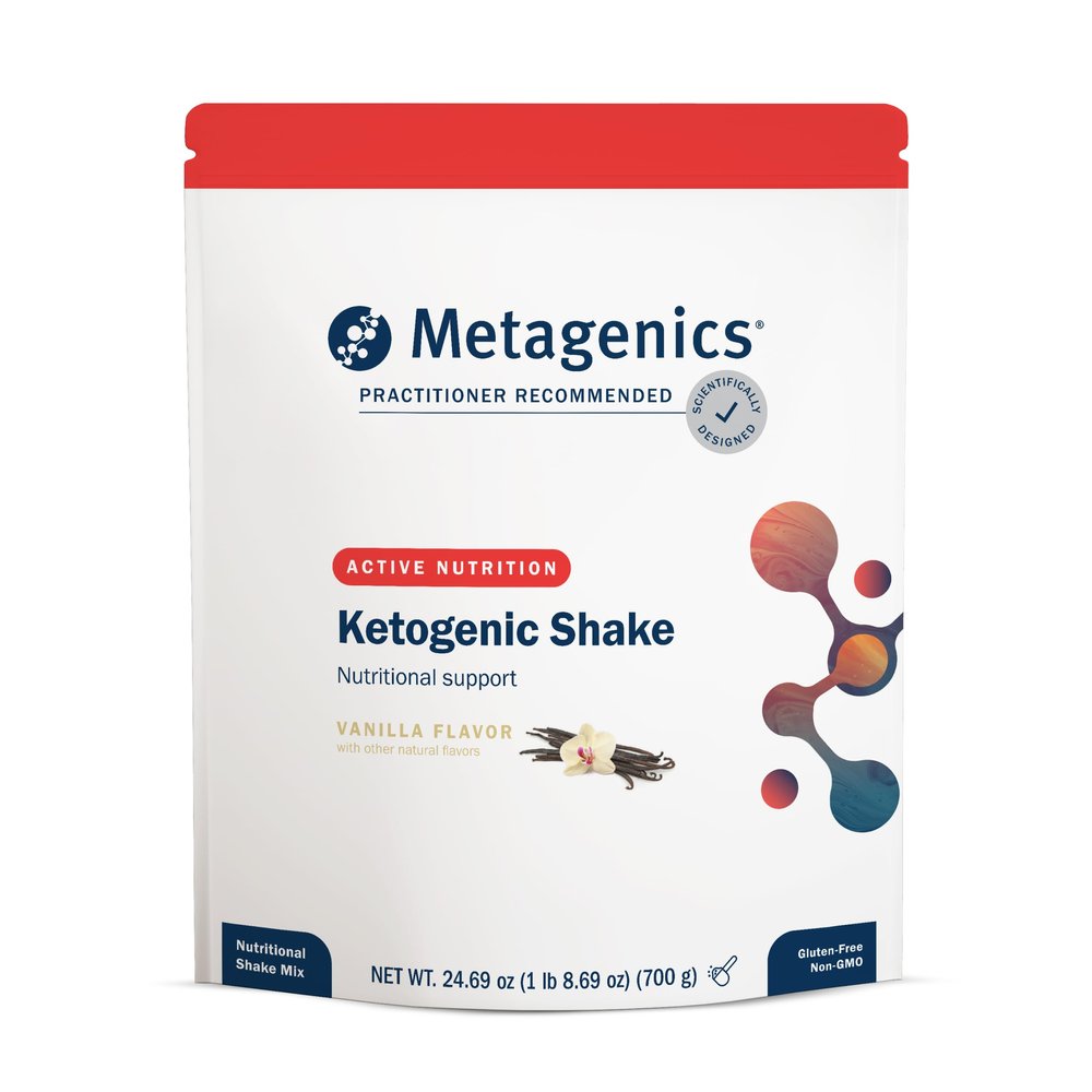 Metagenics Ketogenic Shake - Keto Protein Powder - Low Carb, Sugar-Free, Gluten-Free Meal Replacement - 25 Vitamins & Minerals with MCTs, Iron, Biotin & Calcium - Non-GMO - Vanilla -14 Servings