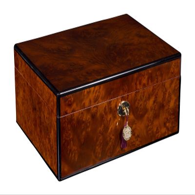 Autographed Daniel Marshall 125 Cigar Humidor Burl with Lift out tray installed