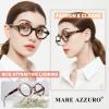 MARE AZZURO Digital Screen Glasses Women Funky Round Computer Glasses with Spring Hinge view 2