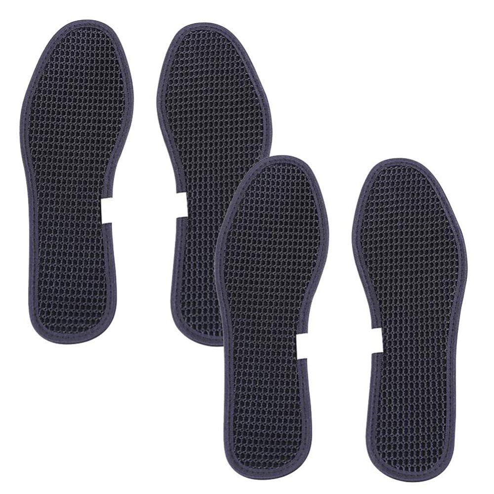 Bamboo Charcoal Shoe Insoles Mesh Insoles Sweat Absorbent Anti Odor Shoe Inserts Pads for Men Women Sports Running Black 2 Pairs Size 44