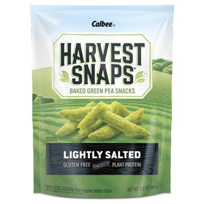 Harvest Snaps Veggie Chips (Green Pea Snack Crisps Lightly Salted, 3.3 oz) | Powered by Plant Protein, Gluten Free, Non-GMO Baked Vegetable Crisps | Made in USA (12 Pack)
