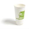 Perk Staples Compostable Paper Hot Cup, 16 Oz., White/Green (PK56221) view 2
