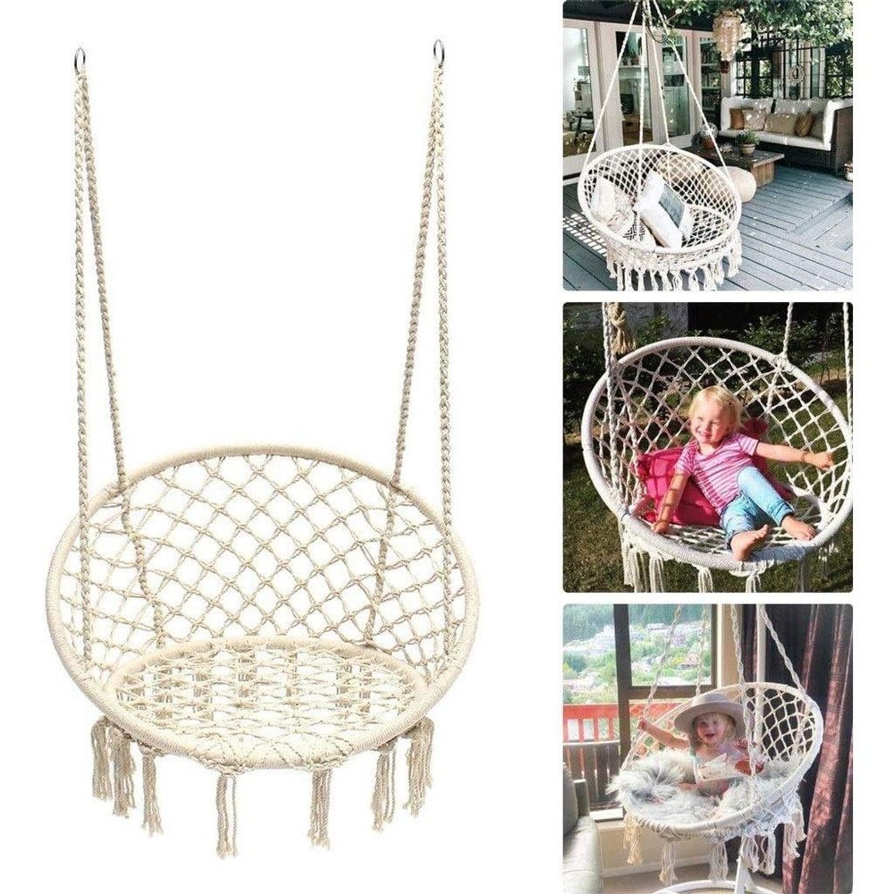 Ins Nordic Net Red Vibrato Tassel Swing Swing Chair Cradle Chair Indoor Balcony Home Dormitory Hanging Basket Lazy Chair