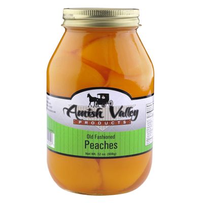 Amish Valley Products Old Fashioned Peaches Halves Canned Jarred in 32 oz Glass Jar (6 Quart Jar - 32 oz)