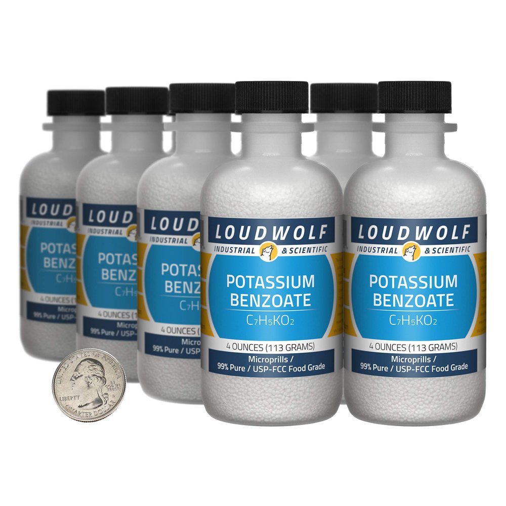 Potassium Benzoate / 2 Pounds / 8 Bottles / 99% Pure USP-FCC Food Grade/Microprills