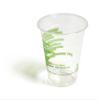 Perk Eco 12 Oz Compostable Plastic Cold Cups, 300 Count Disposable Cups for Cold Beverages, Clear/Green view 2