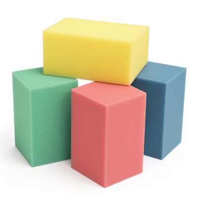 New Millennium Grip Strength Trainer 4-Pack Foam Hand Therapy Block Exercisers for Hand & Wrist Rehabilitation, Carpal Tunnel, Arthritis, Tendonitis Made in USA, Color-Coded Resistance