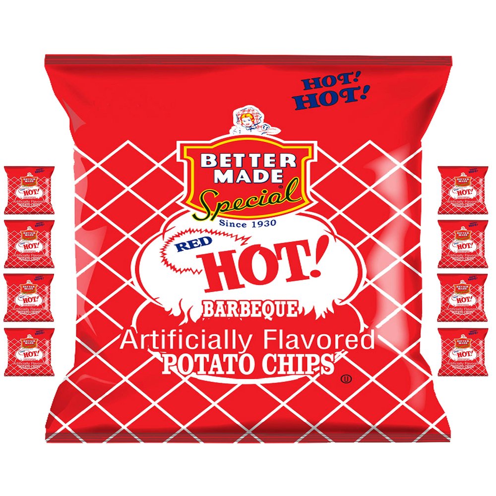 Better Made Special Potato Chips (8) x Bags 2.75oz Each (Pack of 8) (RED HOT BBQ)