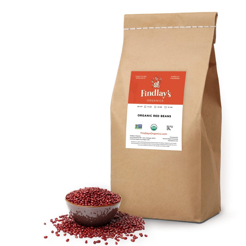 Bulk Red Beans Organically Grown in Michigan, USDA Organic Certified, Non-GMO, Farmer Direct, Gluten Free, Vegan, Frijoles Rojos, Dry 25 Lbs Total // Findlay's Organics