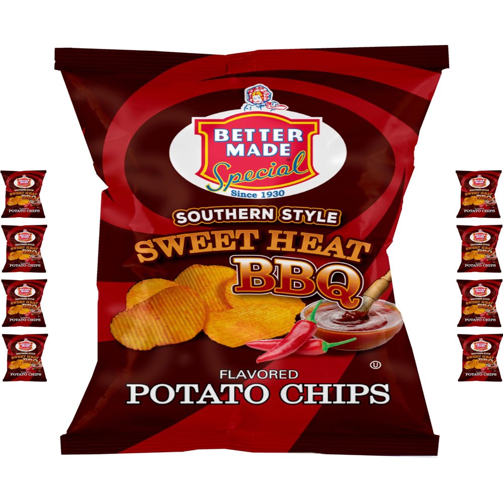 Better Made Special Potato Chips (8) x Bags 2.75oz Each (Pack of 8) (SWEET HEAT BBQ)