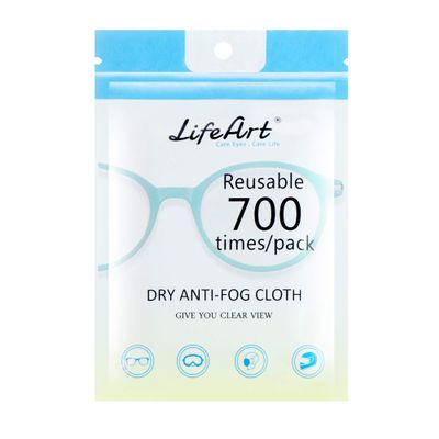 LifeArt Anti Fog Cloth for Eyeglasses, Microfiber Cleaning Cloth for Screen, Goggles and Ski Masks, Nano Technology, Reusable 700 Times, Safe on All Types of Lens Coating, Streak-Free (1 Pack)