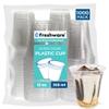 Freshware Plastic Cups [12 oz, 1000-PCS] - Disposable Cold Drink Party Soda Cups, Crystal Clear PET Cups view 1