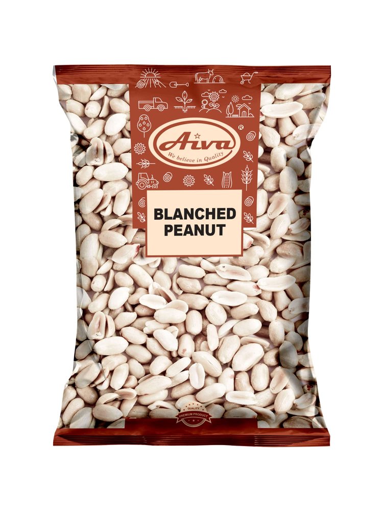 Aiva Raw Peanuts Skinless, Blanched, Uncooked, Unsalted Gourmet Quality Nut USA Grown 5 LB